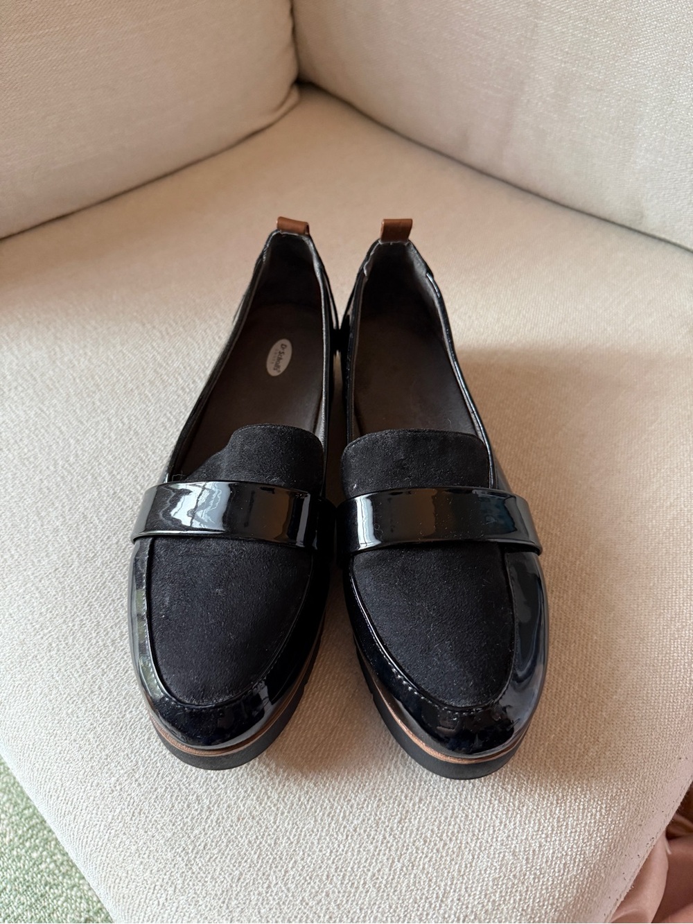 Dr. Scholl's Black Patent and Suede Loafers